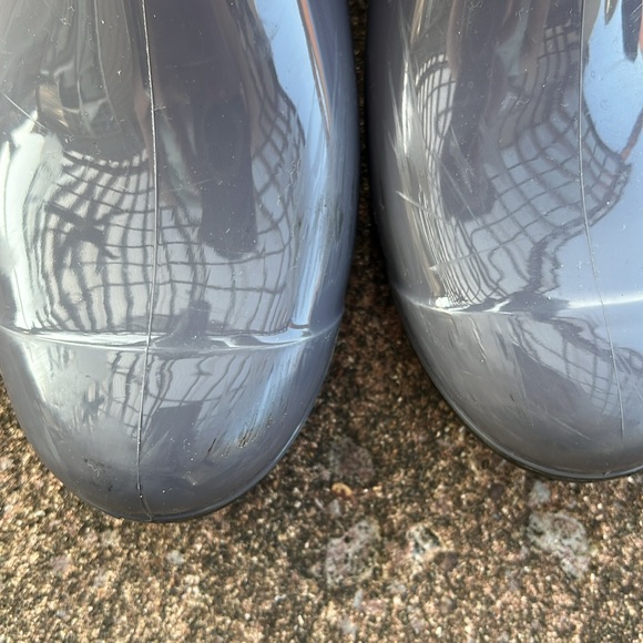 UGG SHAYE BLACK TALL RUBBER RAIN BOOTS FUR INSOLE SIZE US 7womens - Picture 7 of 15